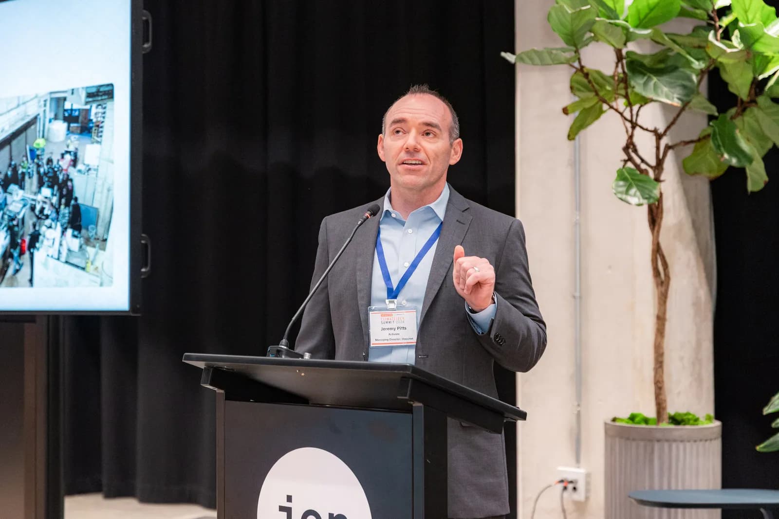 Jeremy Pitts introduces the geothermal conversation at Houston Climatetech Summit 2026