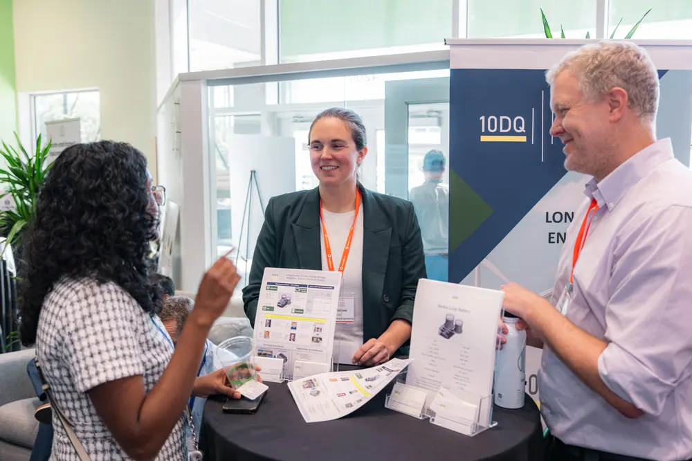 Attendees learn about 10DQ's long-duration energy storage at the Open House