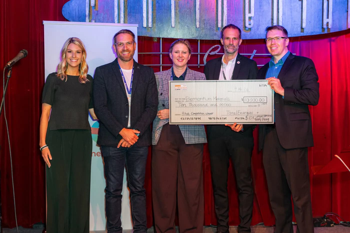 Elementium Materials accepts first place at Houston Climatetech Summit 2026
